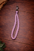 Pink Braided Hemp Macramé Wristlet Keychain – Handmade Boho Loop Strap