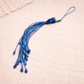 Ocean Breeze Coy Fish Tassel Car Charm – Handmade Blue Boho Rearview Mirror Accessory
