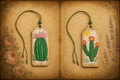 Hand-Painted Reversible Cactus Car Charm | Desert Floral Rearview Mirror Hanging | Boho Southwest Decor