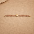 Handmade Macrame Bracelet with Golden Stone | Boho Farmhouse Jewelry | Neutral Adjustable Cord Bracelet