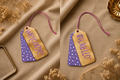 Reversible Welcome & Oh, Hello Door Hanger/Car Charm – Hand Painted Wooden Hanging Sign – 4" x 3"