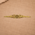 Handmade Macrame Bracelet with Gold Filigree Center | Boho Statement Bracelet | Woven Jewelry | Artisan Design