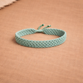 Handmade Mint Green Macrame Bracelet | Boho Woven Bracelet | Adjustable Cord Jewelry | Minimalist Everyday Style