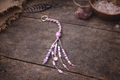 Purple Beaded Macramé Keychain – Handmade “Be Kind” Boho Charm