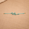 Handmade Turquoise Snake  Macrame Bracelet | Boho Wave Design with Gold Accents | Adjustable Cord Jewelry | Beachy Minimalist Style