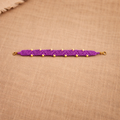 Handmade Purple Macrame Bracelet with Gold Beads | Boho Woven Bracelet | Adjustable Cord Jewelry | Elegant Everyday Wear